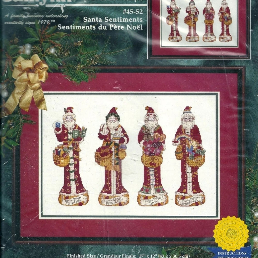 Christmas "Santa Sentiments" Counted Cross Stitch Kit Janlynn1998